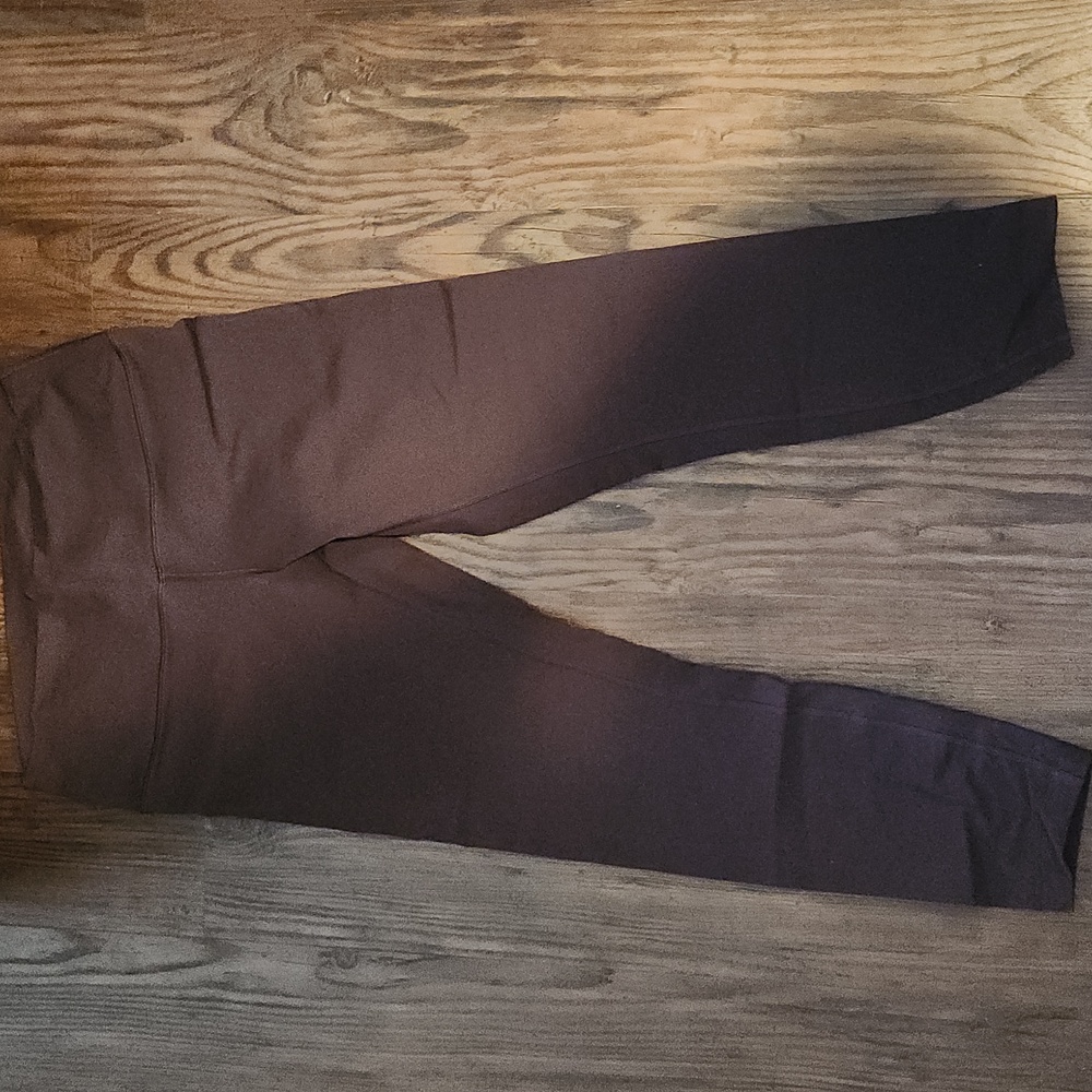 NEW LULULEMON Wunder Under HR 7/8 In Rich Burgundy Colour Leggings Tights sz 10